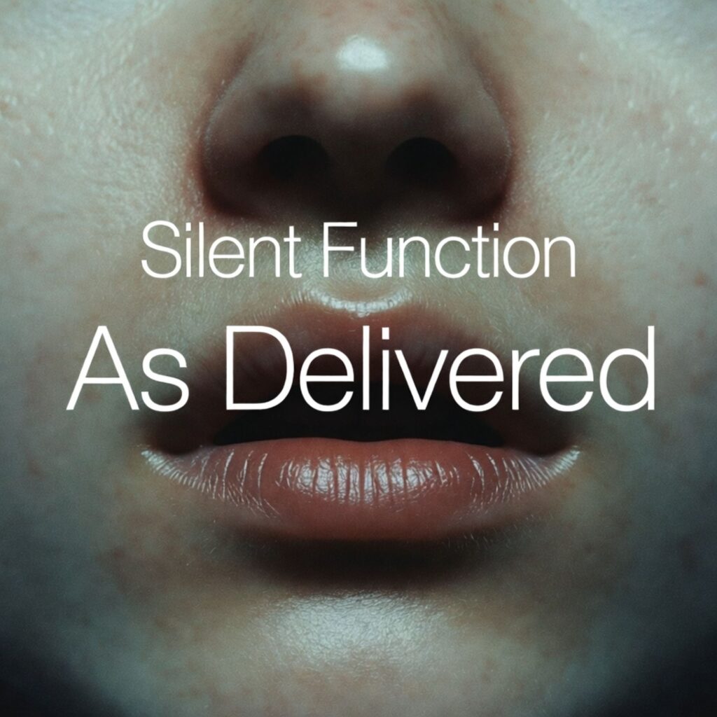 Silent Function - As Delivered
