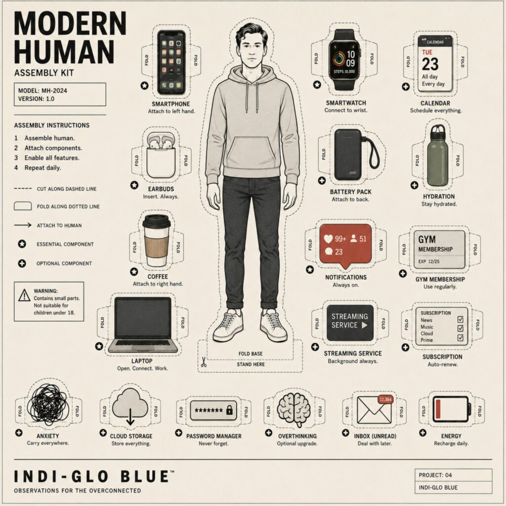 Indi-Glo Blue Modern Human Logo store