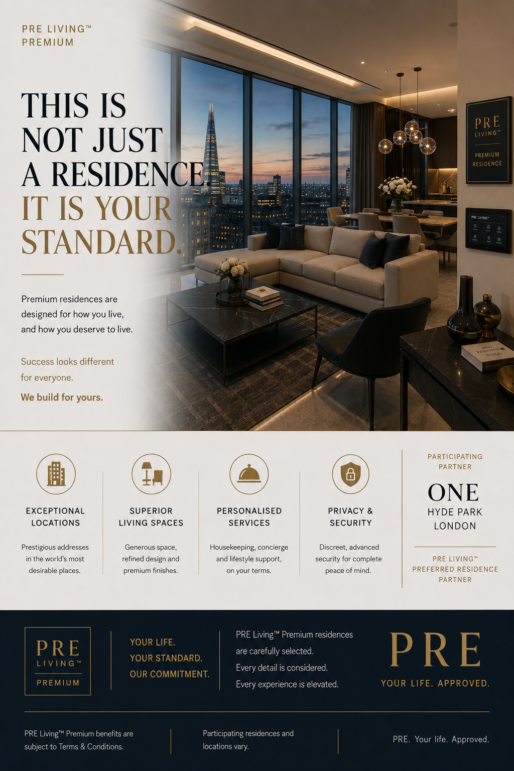 PRE Living Premium residence and visible success campaign