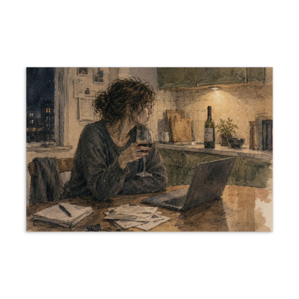 One More Glass Postcard