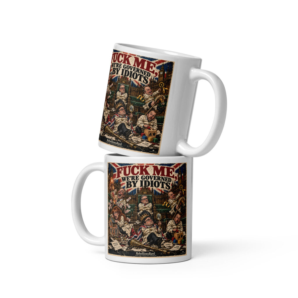 Governed By Idiots White glossy mug