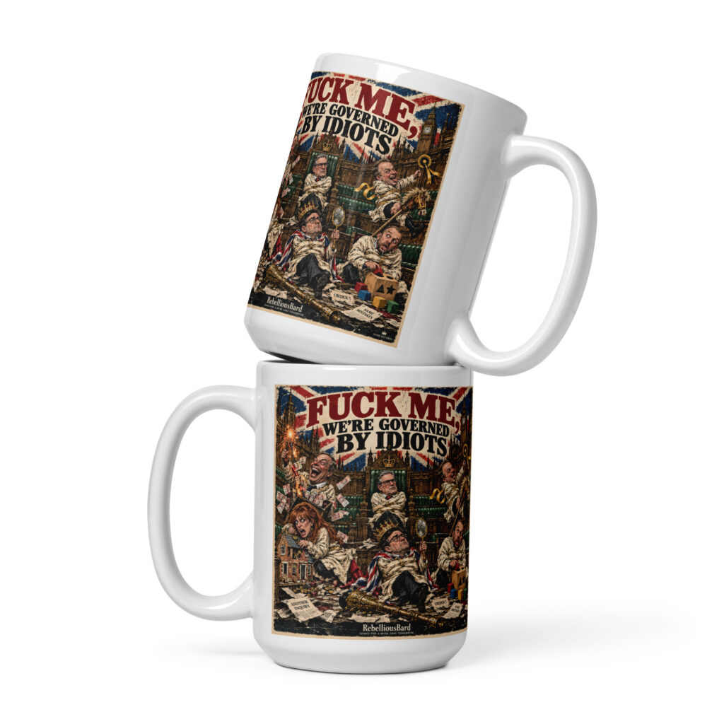 Governed By Idiots White glossy mug