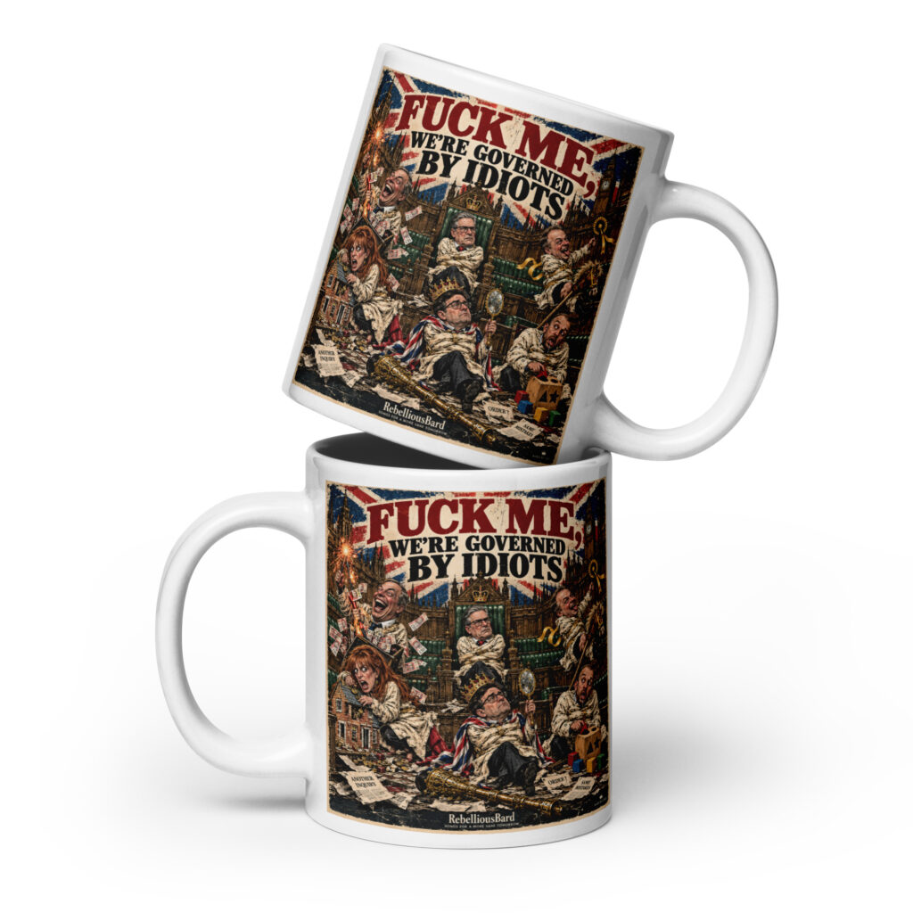 Governed By Idiots White glossy mug